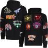 Ultra Game Men’s NBA Official Soft Fleece Pullover Hoodie Sweatshirt(Black)