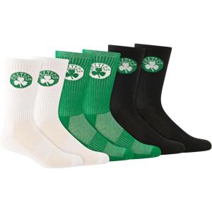 Ultra Game Men’s NBA Official Athletic Cushioned Core Logo Team Crew Socks-3 Pack(Team Color)