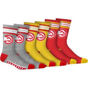 Ultra Game Men’s NBA Official Athletic Cushioned Secure Fit Team Crew Socks-3 Pack(Assorted)