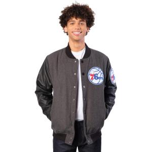 Ultra Game Men’s NBA Official Game Time Varsity Jacket(Heather Charcoal)