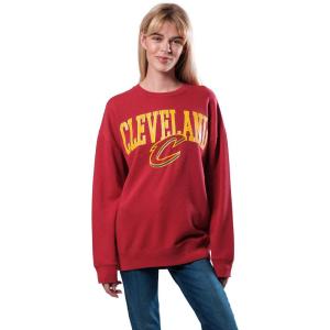 Ultra Game Women’s NBA Official Extra Soft Fleece Distressed Oversized Pullover Sweatshirt(Team Color 20)