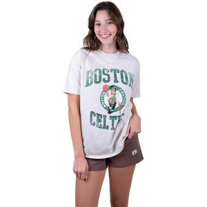 Ultra Game Women’s NBA Official Standard T-Shirt & Short Casual Lounge Set(White)