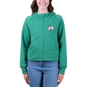 Ultra Game Women’s NBA Official Super Soft Crop Top Full Zip Jacket Hoodie(Team Color)