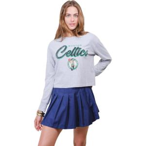 Ultra Game Women’s NBA Official Super Soft Crop Top Shirt(Heather Grey)