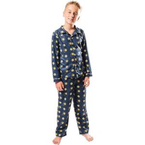 Ultra Game Youth NBA Official 2-Piece Super Soft Button Down Pajamas Set(Team Color)
