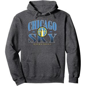 WNBA Chicago Sky Courtside Pullover Hoodie(Dark Heather Grey)