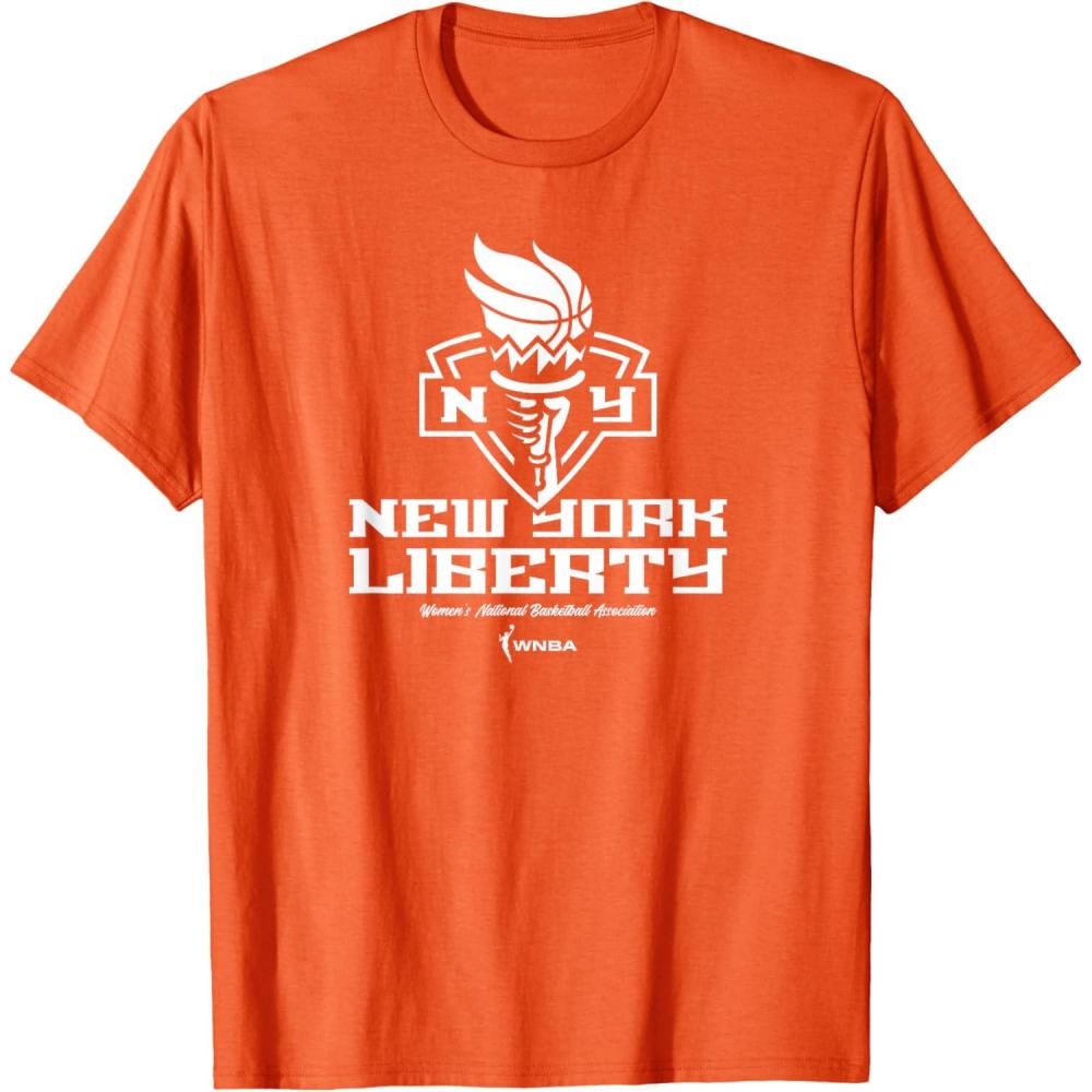 imageNew York Liberty WNBA Team TShirt Black Womens Small Short Sleeve Crew Neck Classic Fit Cotton 60 Polyester 40Orange