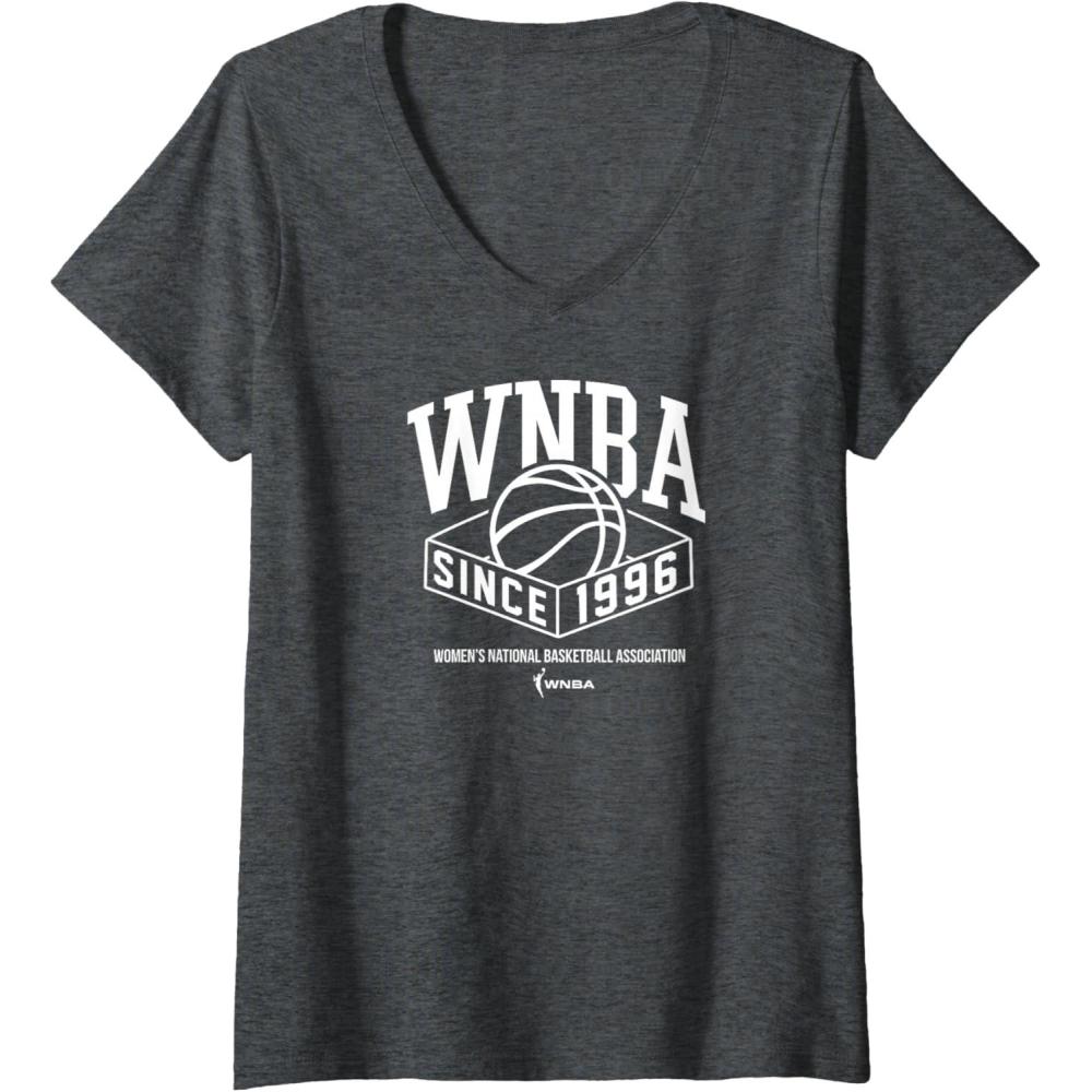 imageWomens WNBA Boxed Out VNeck TShirtDark Heather Grey