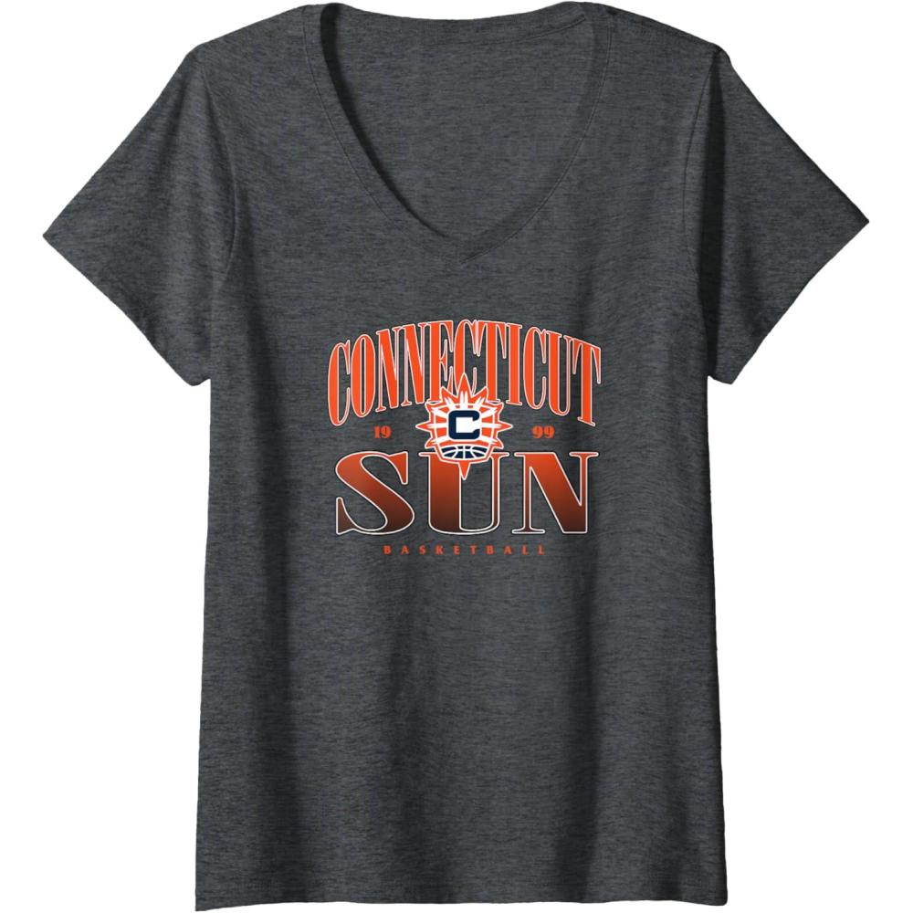 imageWomens WNBA Connecticut Sun Courtside VNeck TShirtDark Heather Grey