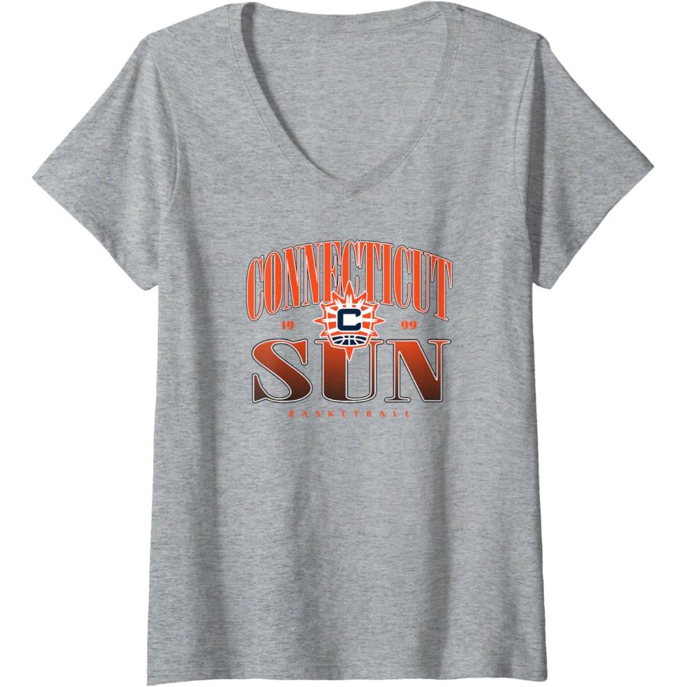 imageWomens WNBA Connecticut Sun Courtside VNeck TShirtHeather Grey