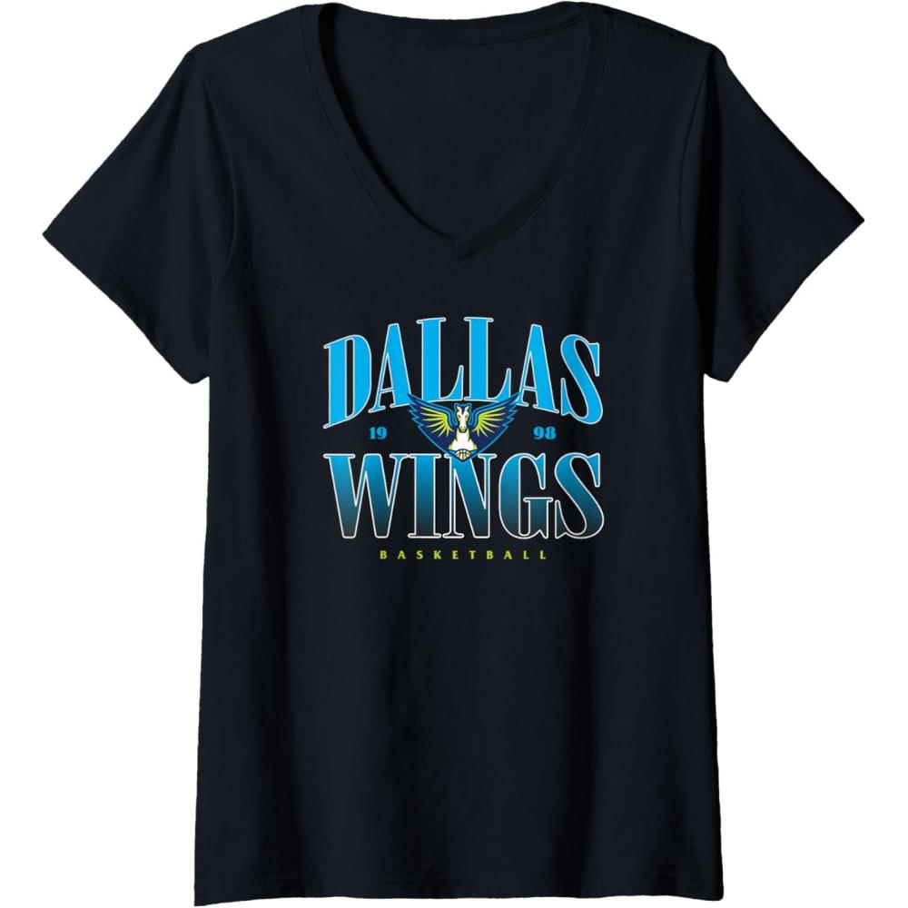 imageWomens WNBA Dallas Wings Courtside VNeck TShirtBlack