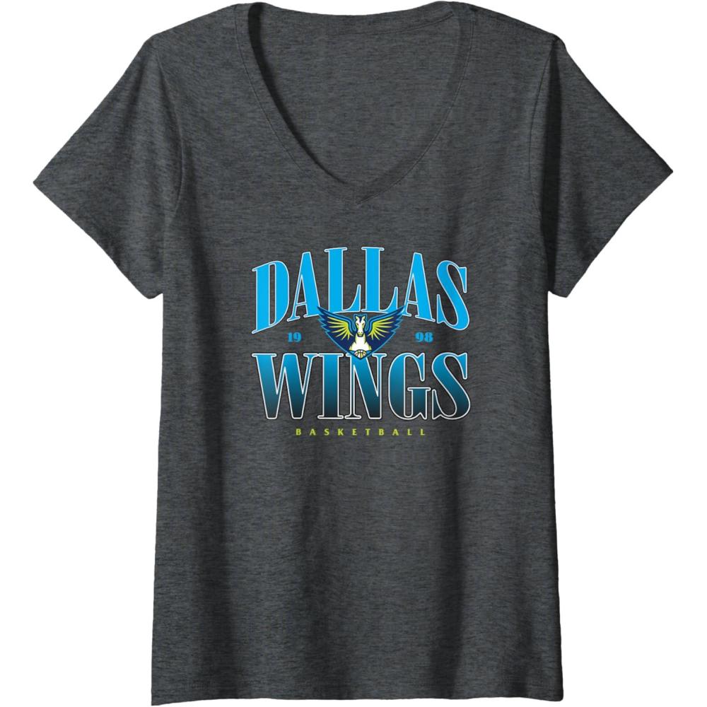 imageWomens WNBA Dallas Wings Courtside VNeck TShirtDark Heather Grey