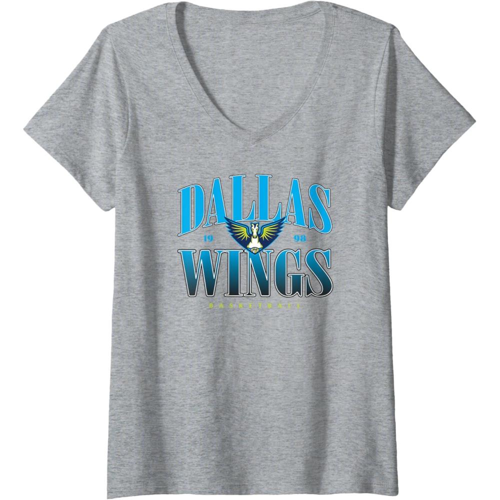 imageWomens WNBA Dallas Wings Courtside VNeck TShirtHeather Grey