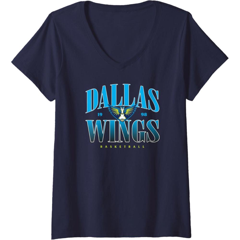imageWomens WNBA Dallas Wings Courtside VNeck TShirtNavy Blue