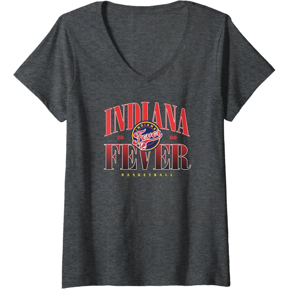 imageWomens WNBA Indiana Fever Courtside VNeck TShirtDark Heather Grey