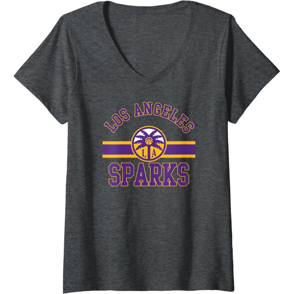 imageWomens WNBA Los Angeles Sparks Downtown VNeck TShirtDark Heather Grey