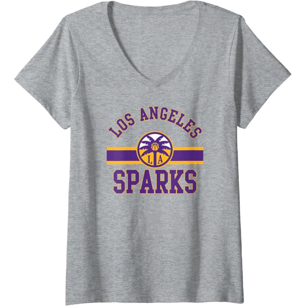 imageWomens WNBA Los Angeles Sparks Downtown VNeck TShirtHeather Grey