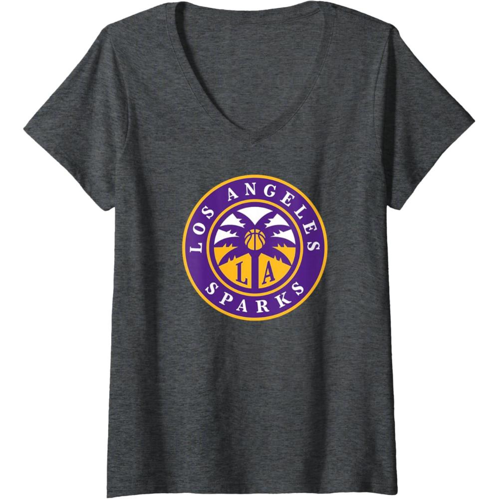 imageWomens WNBA Los Angeles Sparks Fan Base VNeck TShirtDark Heather Grey