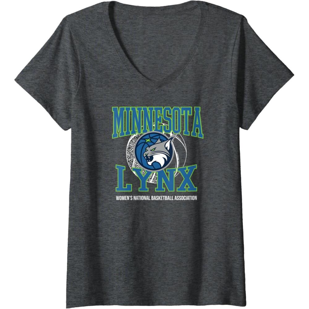 imageWomens WNBA Minnesota Lynx Home Court VNeck TShirtDark Heather Grey