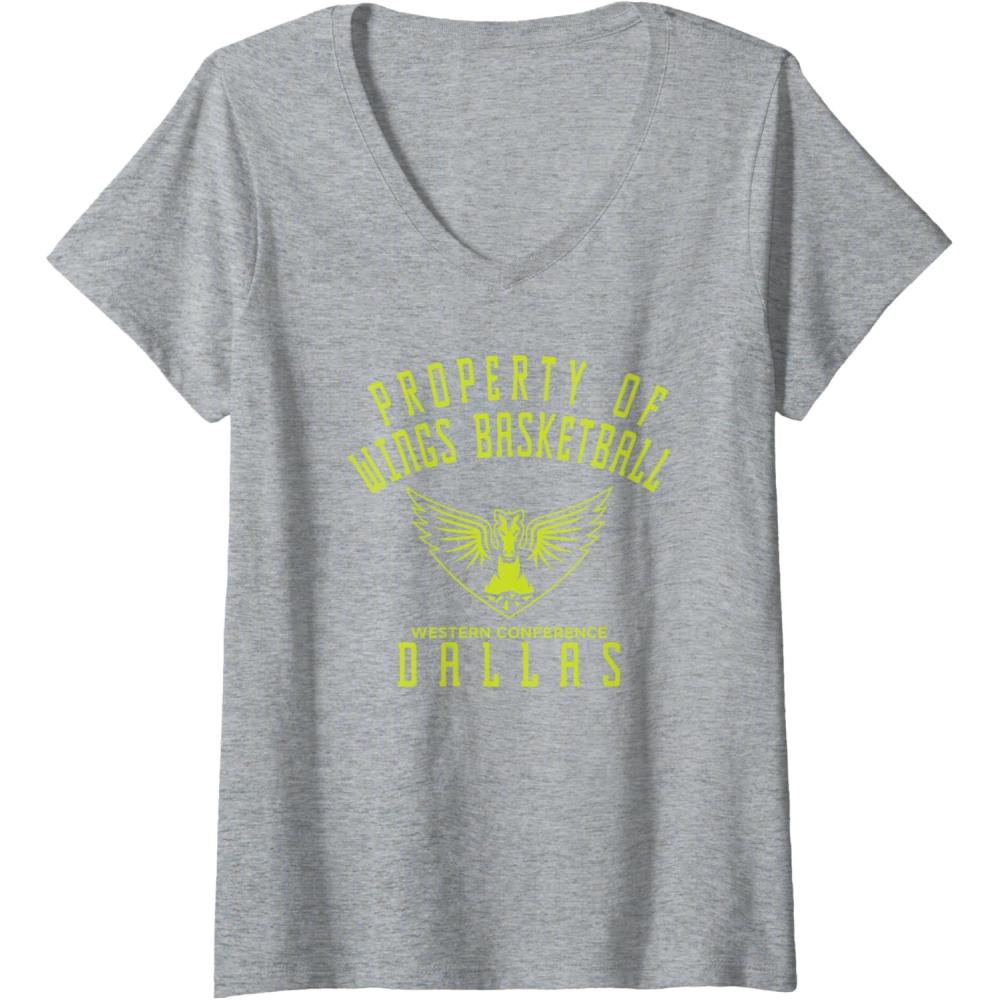 imageWomens WNBA Property Of Dallas Wings Licensed VNeck TShirtHeather Grey