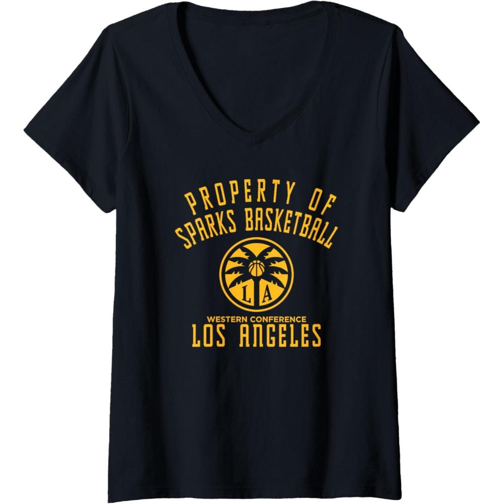 imageWomens WNBA Property Of Los Angeles Sparks Licensed VNeck TShirtBlack