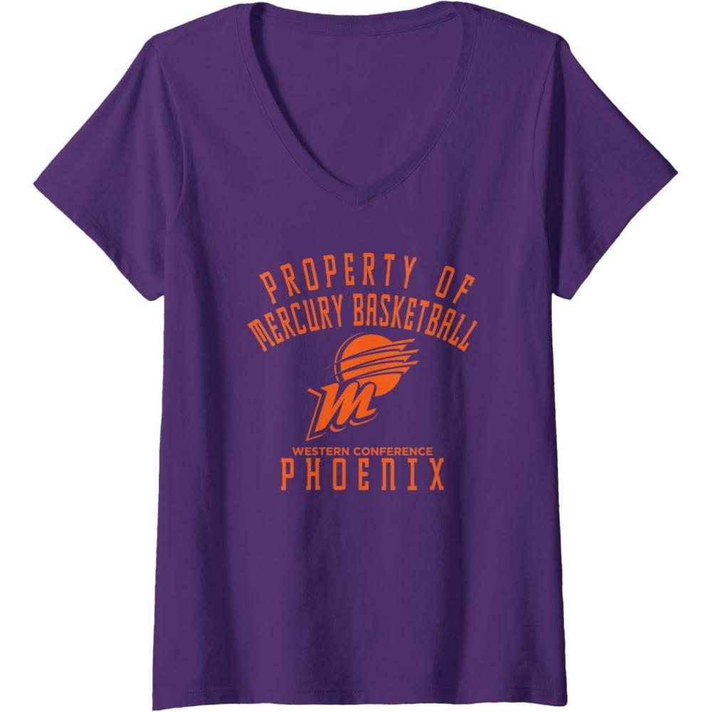 imageWomens WNBA Property Of Phoenix Mercury Licensed VNeck TShirtPurple