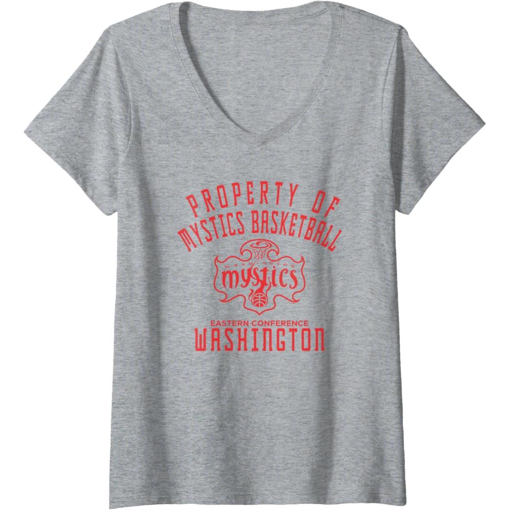 imageWomens WNBA Property Of Washington Mystics Licensed VNeck TShirtHeather Grey