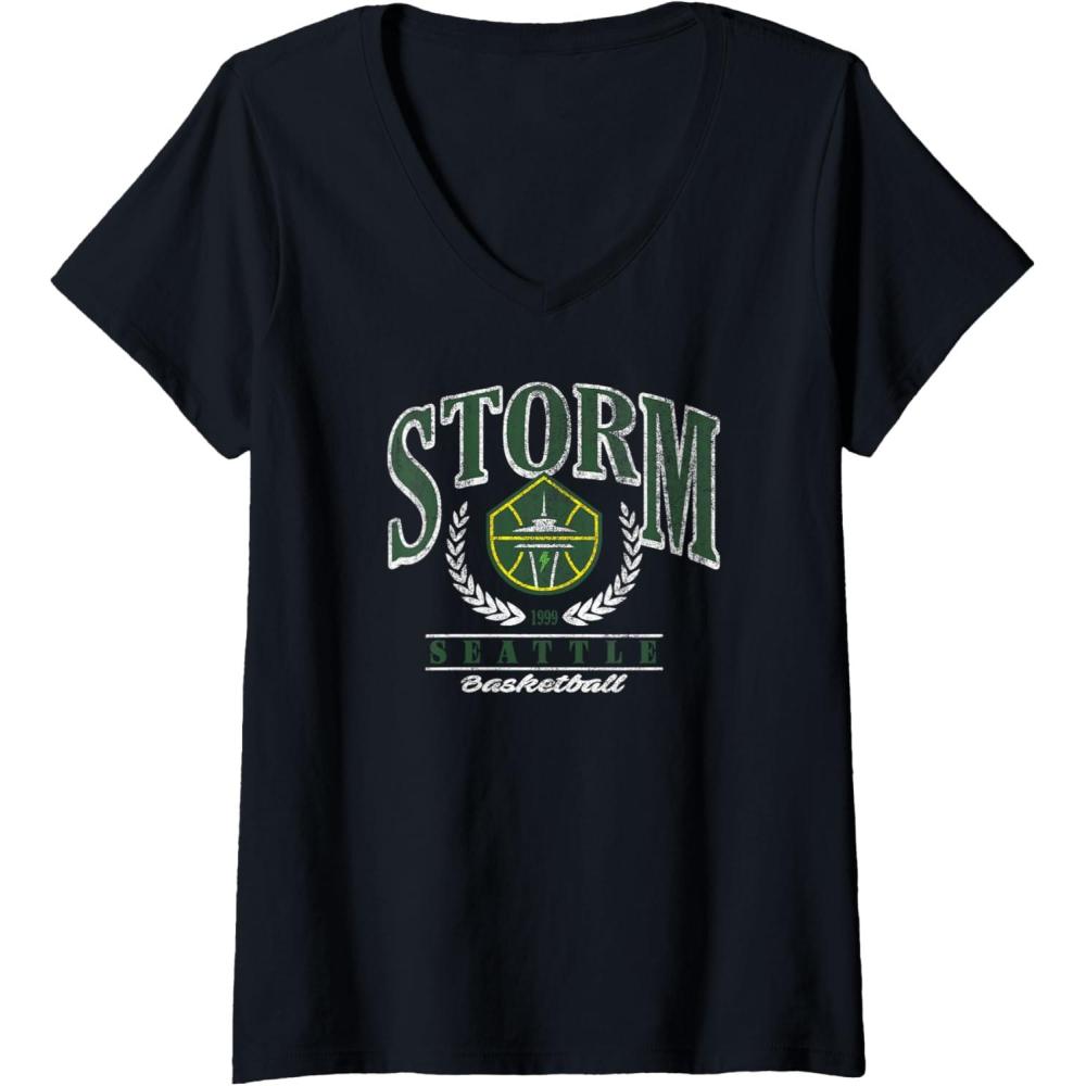 imageWomens WNBA Seattle Storm Top Class VNeck TShirtBlack