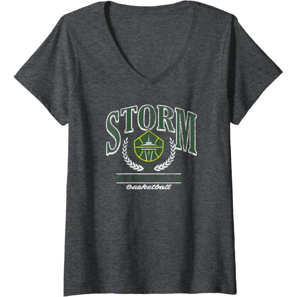 imageWomens WNBA Seattle Storm Top Class VNeck TShirtDark Heather Grey