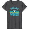 Dallas Wings WNBA Downtown T-Shirt – Black, Small, Classic Fit, Short Sleeve, Crew Neck, Unisex-Youth, Cotton Blend, Sports Fans, Adults(Dark Heather Grey)