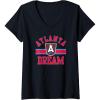 Womens WNBA Atlanta Dream Downtown V-Neck T-Shirt(Black)