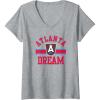 Womens WNBA Atlanta Dream Downtown V-Neck T-Shirt(Heather Grey)