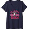 Womens WNBA Atlanta Dream Downtown V-Neck T-Shirt(Navy Blue)