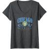Womens WNBA Chicago Sky Courtside V-Neck T-Shirt(Dark Heather Grey)