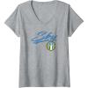 Womens WNBA Chicago Sky Officially Licensed V-Neck T-Shirt(Heather Grey)