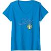 Womens WNBA Chicago Sky Officially Licensed V-Neck T-Shirt(Sapphire Blue)