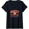 Womens WNBA Connecticut Sun Courtside V-Neck T-Shirt(Black)