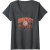 Womens WNBA Connecticut Sun Courtside V-Neck T-Shirt(Dark Heather Grey)