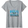 Womens WNBA Dallas Wings Courtside V-Neck T-Shirt(Heather Grey)