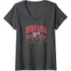 Womens WNBA Indiana Fever Courtside V-Neck T-Shirt(Dark Heather Grey)