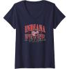 Womens WNBA Indiana Fever Courtside V-Neck T-Shirt(Navy Blue)
