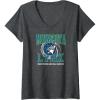 Womens WNBA Minnesota Lynx Home Court V-Neck T-Shirt(Dark Heather Grey)