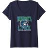 Womens WNBA Minnesota Lynx Home Court V-Neck T-Shirt(Navy Blue)
