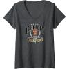 Womens WNBA New York Liberty Commissioner’s Cup 2023 Crown Affair V-Neck T-Shirt(Dark Heather Grey)