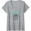 Womens WNBA New York Liberty Top Class Out Of Bounds V-Neck T-Shirt(Heather Grey)