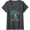 Womens WNBA Property Of New York Liberty Licensed V-Neck T-Shirt(Dark Heather Grey)