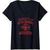 Womens WNBA Property Of Washington Mystics Licensed V-Neck T-Shirt(Black)