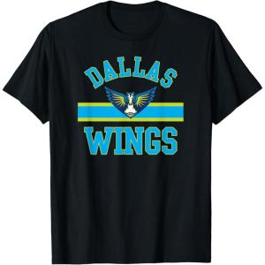 Dallas Wings WNBA Downtown T-Shirt – Black, Small, Classic Fit, Short Sleeve, Crew Neck, Unisex-Youth, Cotton Blend, Sports Fans, Adults(Black)