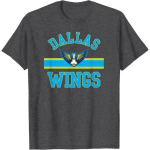 Dallas Wings WNBA Downtown T-Shirt – Black, Small, Classic Fit, Short Sleeve, Crew Neck, Unisex-Youth, Cotton Blend, Sports Fans, Adults(Dark Heather Grey)