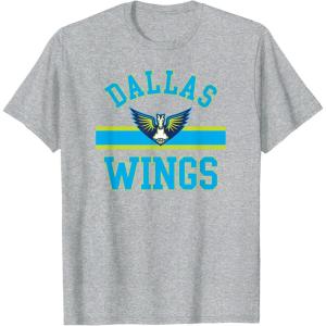 Dallas Wings WNBA Downtown T-Shirt – Black, Small, Classic Fit, Short Sleeve, Crew Neck, Unisex-Youth, Cotton Blend, Sports Fans, Adults(Heather Grey)